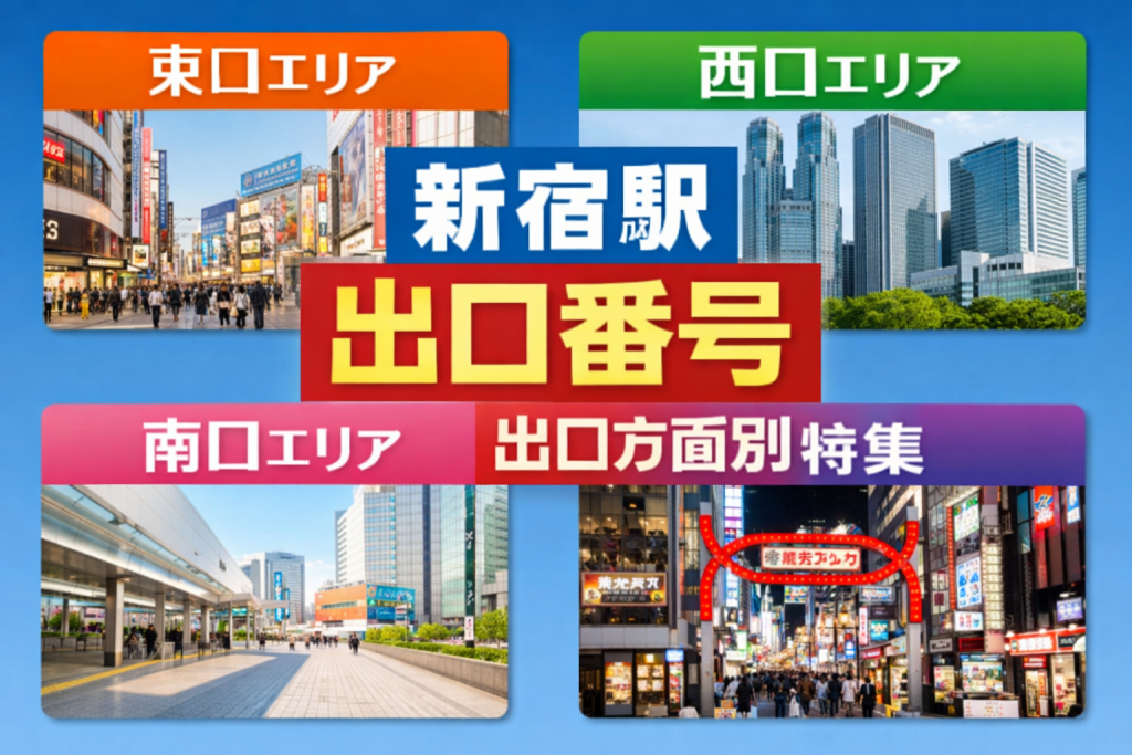 新宿駅出口番号方面案内