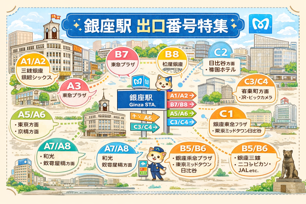 銀座駅　出口番号特集